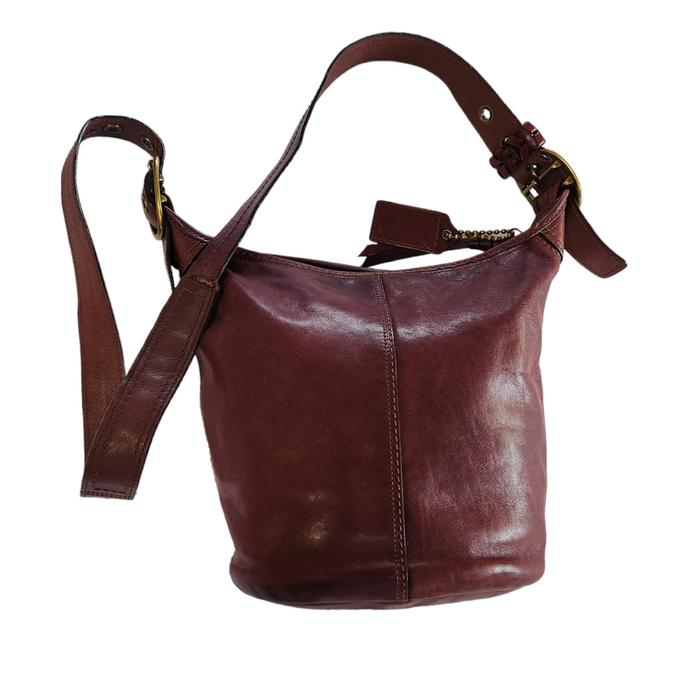 Vintage Coach Bucket Handbag Burgundy